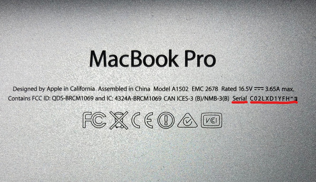 Mac 序列号SN查询方法